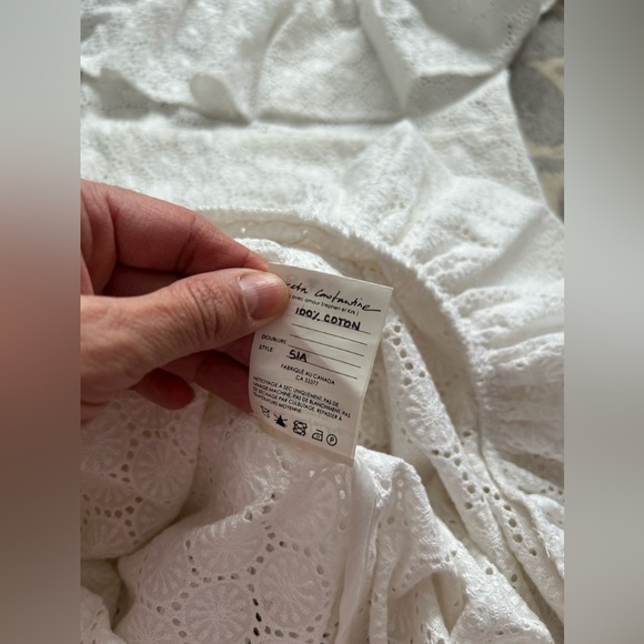 Greta Constantine Size 0-2 White Eyelet Dress - Picture 5 of 10